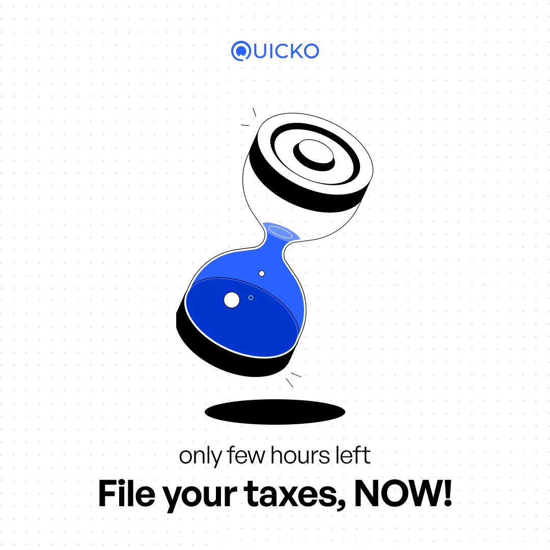 Quicko_official's tweet photo. FILE YOUR ITR NOW!!!! ๐Stay tax compliant before it's too late โ today is the deadline!๐จ
Visit: https://t.co/UT1ADMgWcz
#howtoquicko #incometaxindia #IncomeTaxReturn #taxfiling #taxseason #review #easy #finance #ITRFiling https://t.co/jSljtfeOS3