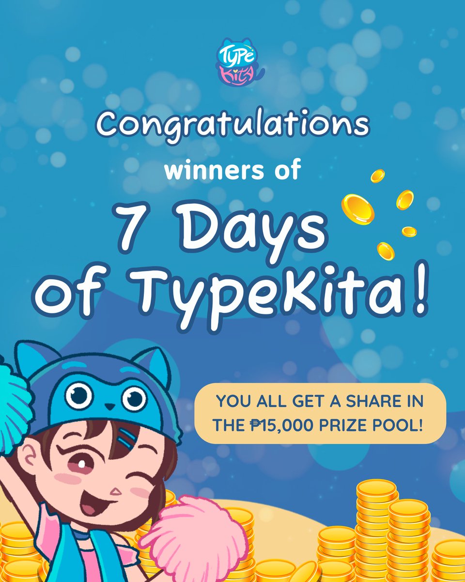 TypeKitaPH's tweet photo. 🏆7 DAYS OF TYPEKITA WINNERS🏆

Our calculation has finally finished!!! 🎊

For the winners, kindly accomplish this form for your details! 
https://t.co/VujRO16YJh 

Follow us on TypeKita on FB, @typekitaph.official on IG, and @TypekitaPH on Twitter for more contest updates! https://t.co/2M2W4zO3hD