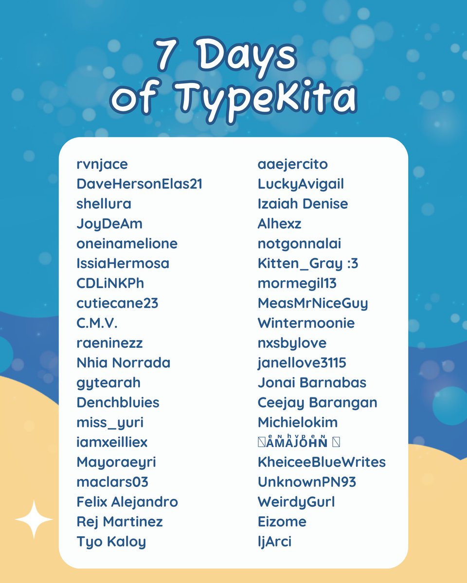 TypeKitaPH's tweet photo. 🏆7 DAYS OF TYPEKITA WINNERS🏆

Our calculation has finally finished!!! 🎊

For the winners, kindly accomplish this form for your details! 
https://t.co/VujRO16YJh 

Follow us on TypeKita on FB, @typekitaph.official on IG, and @TypekitaPH on Twitter for more contest updates! https://t.co/2M2W4zO3hD