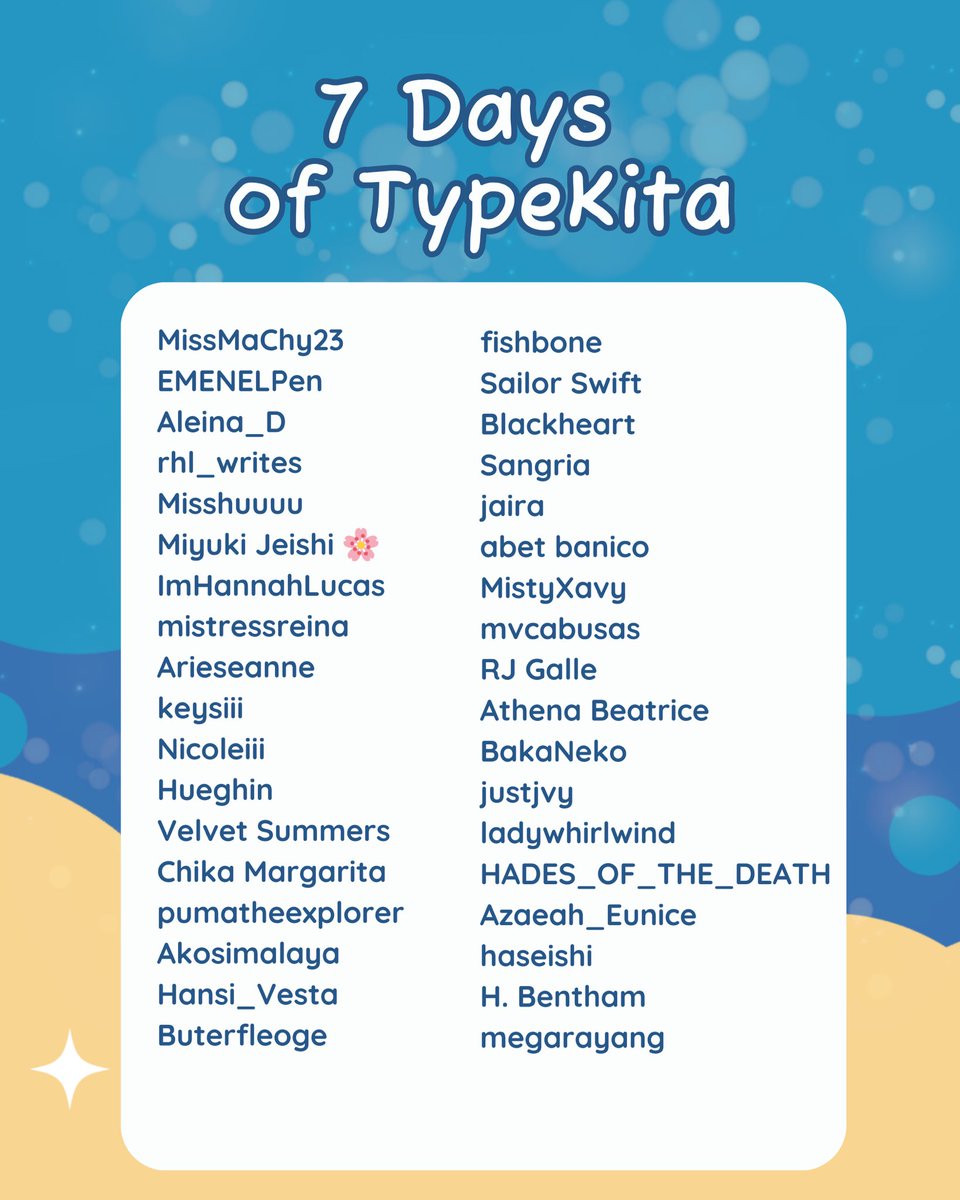 TypeKitaPH's tweet photo. 🏆7 DAYS OF TYPEKITA WINNERS🏆

Our calculation has finally finished!!! 🎊

For the winners, kindly accomplish this form for your details! 
https://t.co/VujRO16YJh 

Follow us on TypeKita on FB, @typekitaph.official on IG, and @TypekitaPH on Twitter for more contest updates! https://t.co/2M2W4zO3hD