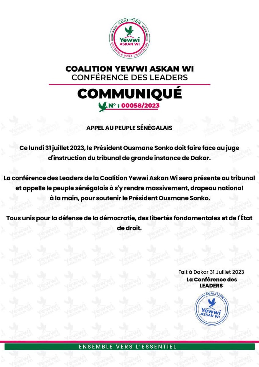 yewwi_askanwi's tweet photo. Appel au peuple sénégalais !!! https://t.co/etz9JwsagL