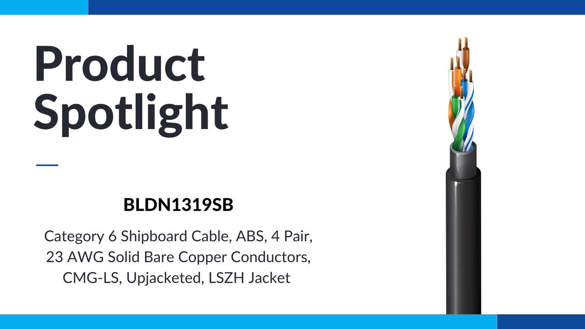 JAYCOR9's tweet photo. Our spotlight for this week is the BLDN1319SB cable. Check out the spec sheet for more information or chat to our sales team to find out more about this product - https://t.co/dSUa1zE7To
#JAYCOR #ProductSpotlight #Cable https://t.co/o1MUZWegKP