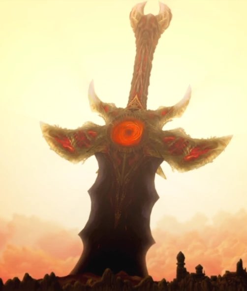 xin_xvi's tweet photo. there have now been three WoW expansions that have taken place since Legion, and somehow no one has once mentioned how Azeroth now has this sword sticking out of it https://t.co/9IITfLsqT9