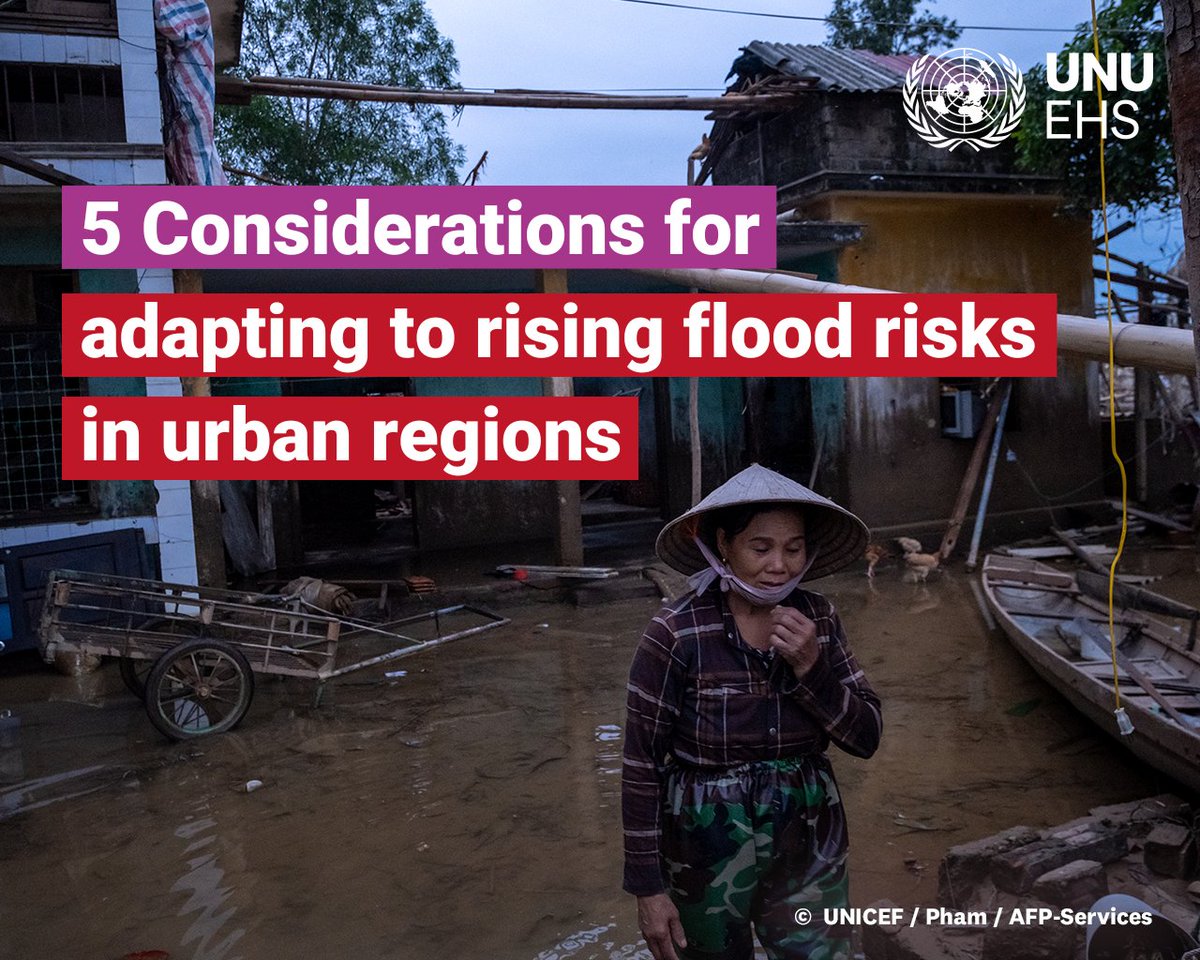 Rapid urbanization and changes in climate and land use are increasing flood risks for people, infrastructures and livelihoods in many urban regions. 🌧️🏙️
Explore 5 crucial considerations for adapting to rising flood risks in urban regions via <a href="/UNUEHS/">UN University - EHS</a> ow.ly/Uawo50Pg0Rz