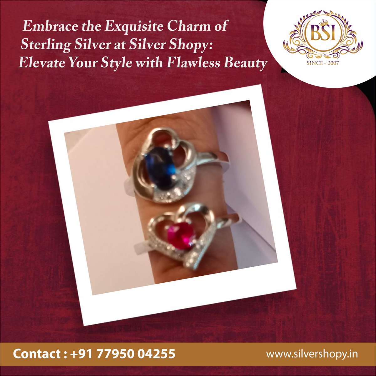Heerajewelers's tweet image. Discover the alluring world of sterling silver at Silver Shopy! Elevate your style with our flawless collection, showcasing exquisite charm and timeless beauty. 

Call us at +91 77950 04255 or visit at silvershopy.in

#SterlingSilverJewelry #ShopSilver #perfectring
