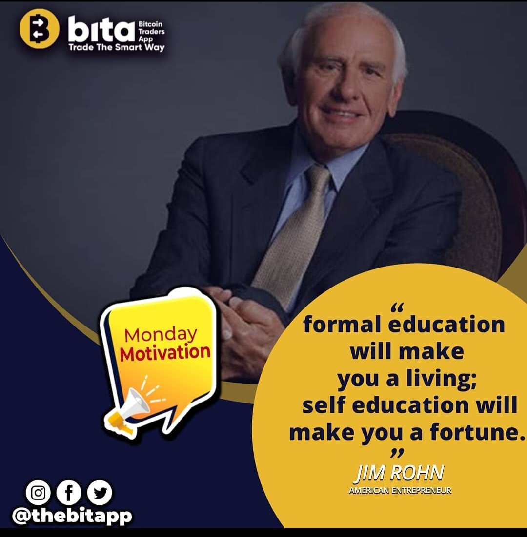 bitasei_academy's tweet photo. While you're getting that degree, make sure you get self-education too.

Do yourself a favor and get self-educated. Learn a skill.

#jimrohn #thebitapp #BiTA #forex #MondayMotivation https://t.co/C3cgOmQbyl