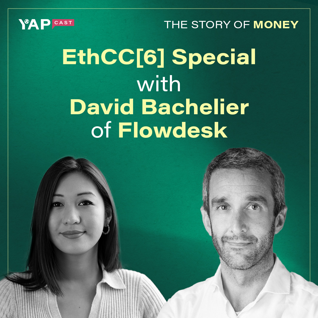 yapcast_'s tweet photo. Our 4th episode of the #EthCC6 Special is now live! 🎉

Join @samanthawyap as she chats with @bacheld2, the Asia-Pacific CEO of @flowdesk_co, in a conversation about his views on money, Flowdesk's journey, and EthCC[6]! 🇫🇷💰

Listen to this special here👇
https://t.co/AsB55VkocC https://t.co/iJ05w7JgsQ