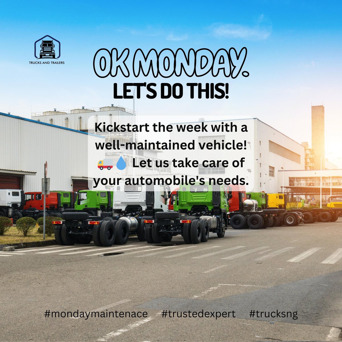 TRUCKSNG's tweet photo. Kickstart your week with Trucks and Trailers Nigeria! Contact us now and elevate your heavy-duty vehicle performance! π― #KickstartTheWeek #AutomobileExcellence #LogisticExperts #GenuineAutoParts #TrucksNg #trucksforsale #trailers #heavyduty #automobileserviceprovider https://t.co/9kS44ItI0w