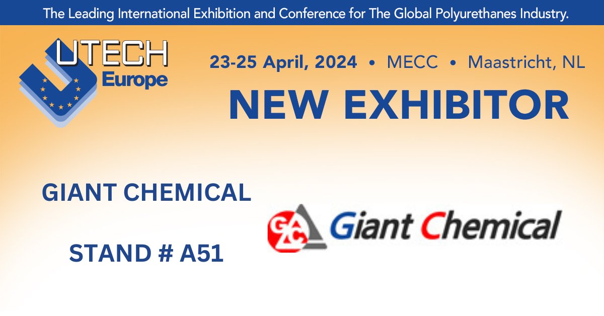 We are delighted to welcome Giant Chemical to UTECH Europe 2024 at MECC, Maastricht, 23-25 April 2024. Giant Chemical produces synthetic magnesium silicate used to decolorize and remove impurities from polyols. ow.ly/aEyV50PnYct #UTECHEurope