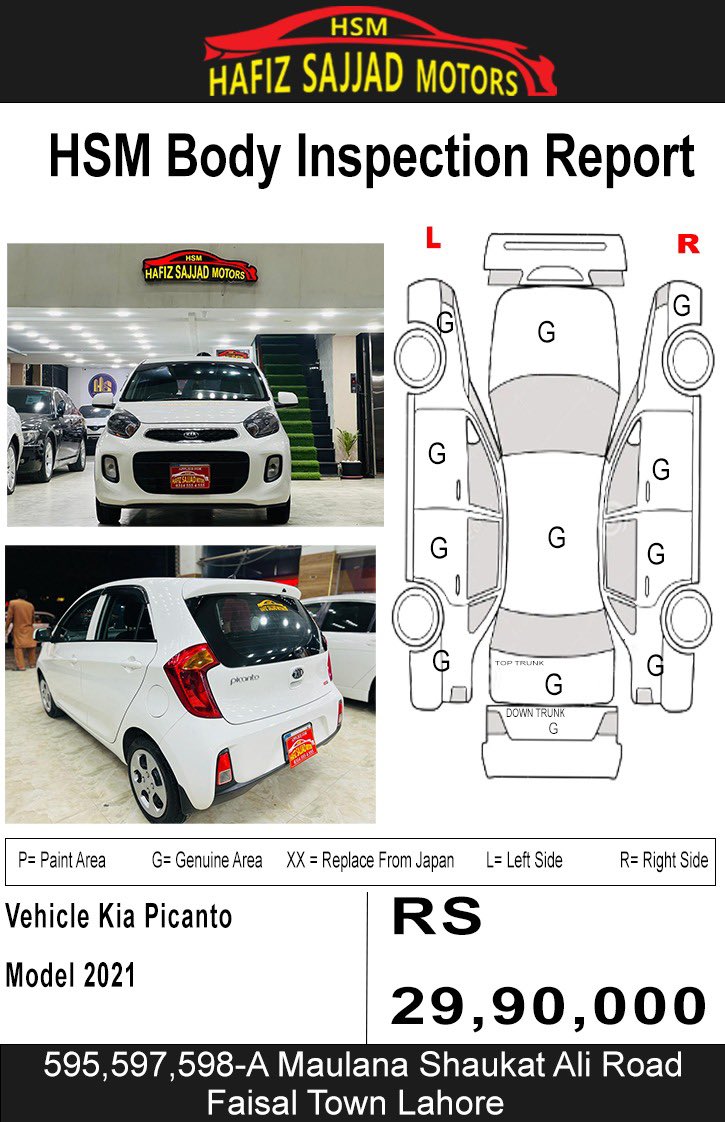 HsmMotors's tweet image. #KIA_PICANTO_AT 
Model 2021 Punjab Registered 2022 
Genuine Mileage of 38,000km Driven 
1000cc MPI Engine
Eco-Plus mode &amp;amp; CVT Gear Box
#Fuel_Efficiency
Security system with Remote Flip Key 
Rear Spoiler Fog lamps, CD player 
#HSM Body Inspection Report Attached 
- - - -