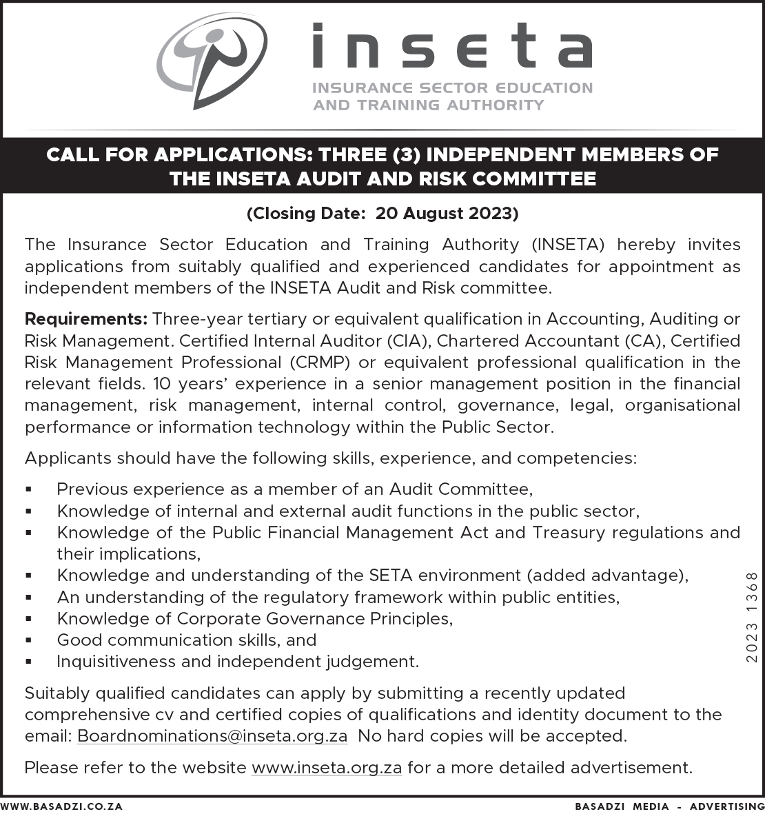 BasadziGroup's tweet photo. The following Municipalities/Departments/Companies released vacancies/tenders/notices this past week  

1.  Joburg Water 
2. INSETA 
3. TUT
4. Kouga   

keep safe, like &amp; share, and stay tuned for more posts/tenders/Vacancies https://t.co/eNA4ECDGeF