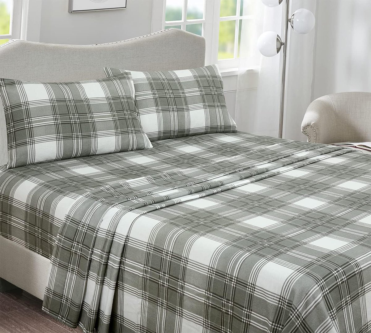 BriarwoodHome's tweet image. 100% Cotton Printed Flannel Sheet Set | 4 Piece Brushed Turkish Bedding Super Soft, Warm, Cozy, Deep Pocket &amp;amp; Pillow Set | Shop From Online in USA | Amazon 

(Grey Plaid, Queen)
Shop From Amazon:
amz.run/6waY

#Printedsheets #printedbedding #printedbeddingset