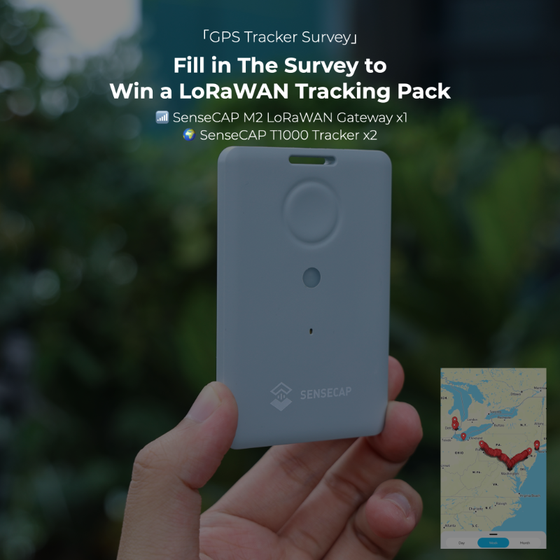 seeedstudio's tweet photo. How much do you know about #GPStracking? To count down to the official @Kickstarter launch of our #SenseCAP #LoRaWAN Tracker, we're inviting you to fill in a 10-question survey to share your insights on tracking. Yes, there will be prizes! We'll giveaway a LoRaWAN Tracking Pack!