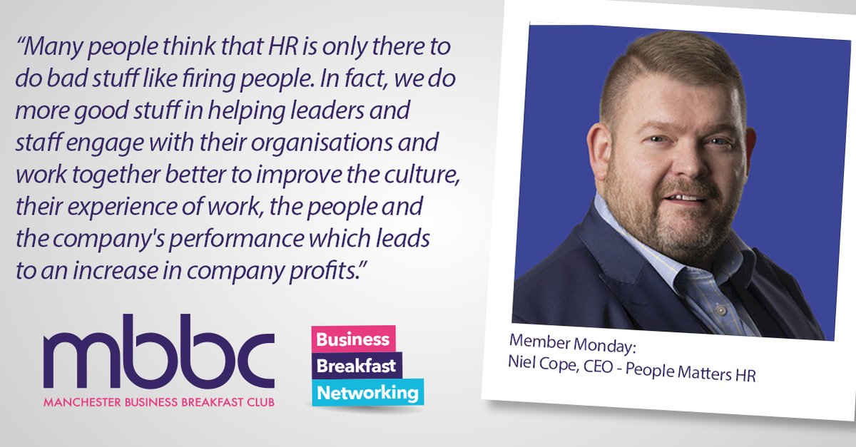 Today's Member Monday spotlight shines on Niel Cope, CEO at <a href="/PeopleMatters_/">People Matters HR</a>.

People Matters HR specialises in giving organisations bespoke business support with HR not matter what shapes or size the businesses. Want to know more? loom.ly/nXnINik

#MemberMonday