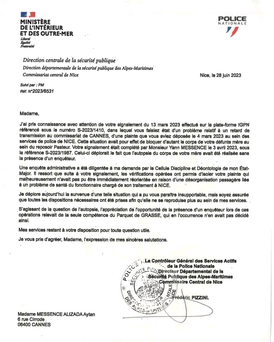 yannmessence's tweet photo. nous n'acceptons pas vos excuses IGPN ! Ils s'excusent pour quoi d'avoir laissé ma belle-mère pourrir à la morgue pendant 37 jours ou de la façon dont ils essaient de cacher notre plainte contre l'établissement public ?Hôpital Simone Veil Cannes c'est un tueur ! JUSTICE ! https://t.co/Z64CJBjLxM