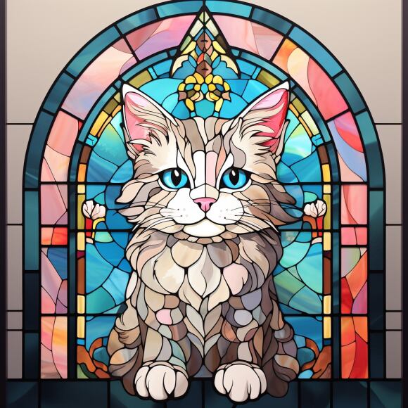 TK7538's tweet photo. 「ステンドグラスに可愛らしい猫」
＃ステンドグラス
#猫

https://t.co/2hoaLsmB0w https://t.co/uXX4l1XKcX