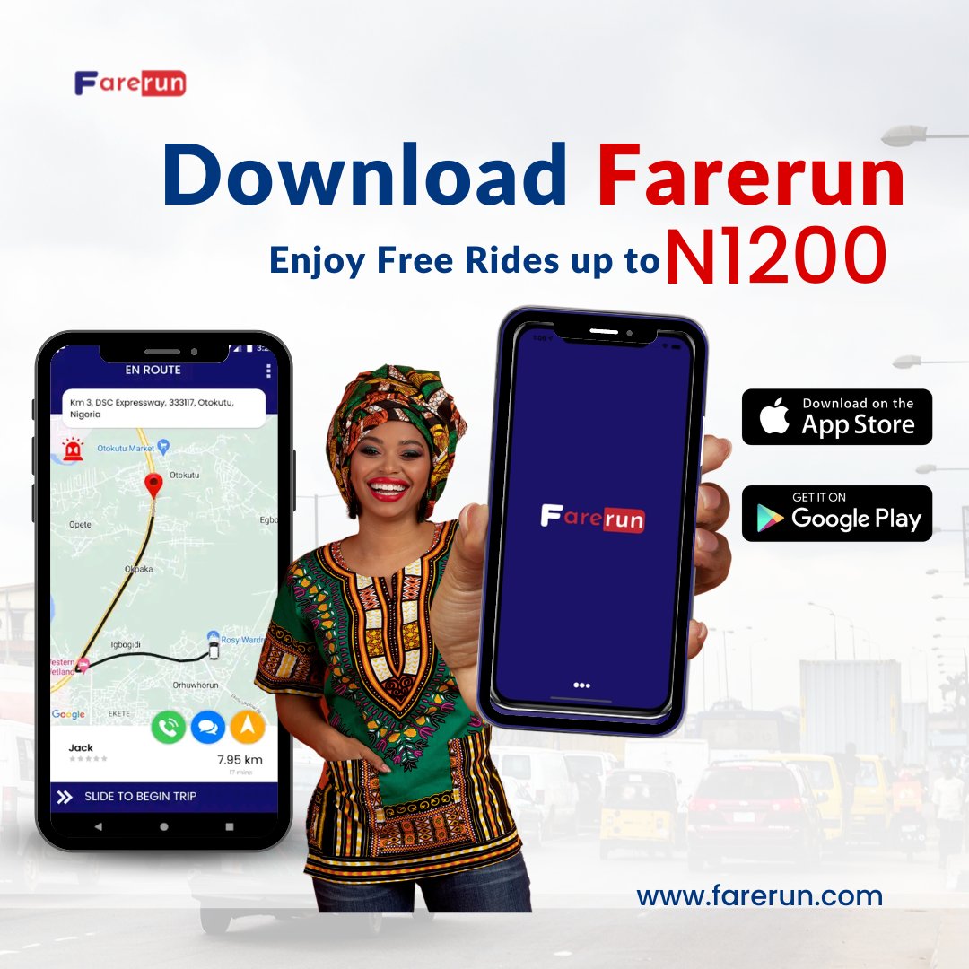 FareRun_Nigeria's tweet photo. Choose to be treated like a king!
Enjoy five free rides up to 1200 each.
#FreeRides
#RideLikeRoyalty
#LuxuryExperience
#RideInStyle
#Farerunrides #farerunapp https://t.co/eQqASzD87X
