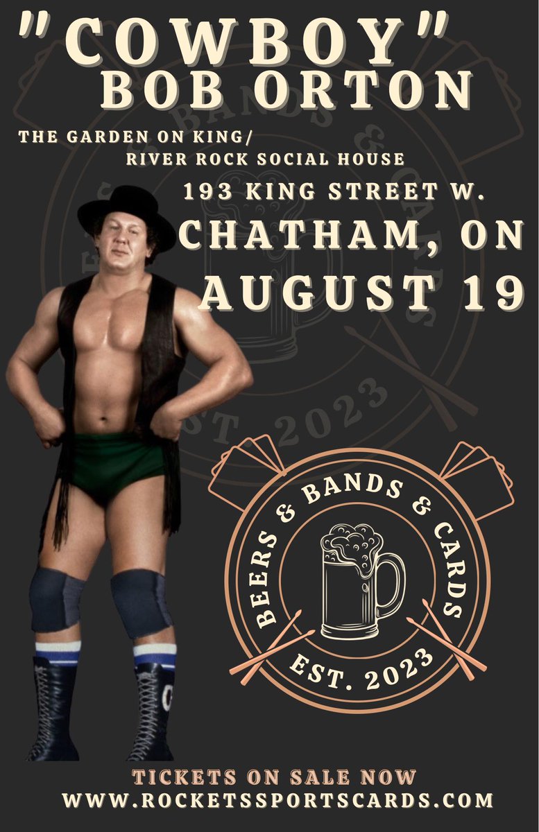 UphamD's tweet photo. Meet WWE Hall-of-Famer "Cowboy" Bob Orton, wrestling superstar @REALLiSAMARiE (WWE Victoria / TNA Tara), and superstars from @IMPACTWRESTLING!!! Saturday August 19th in Chatham, ON! 
Presented by: @RocketSports9 https://t.co/XswHPcTAwQ