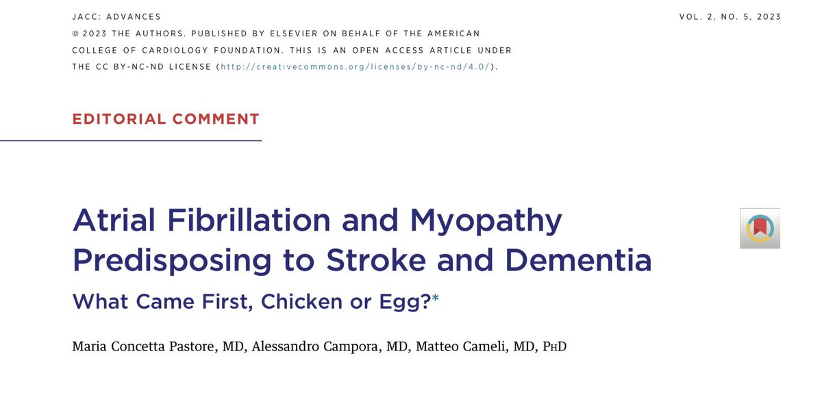 MC_Pastore's tweet photo. What if it is #atrial myopathy 🫀 the primary cause of #stroke and #dementia 🧠 , with or without #atrialfibrillation? 

Read more in our #editorial comment just published in JACC: Advances 📄 #openaccess 🔓
 @JACCJournals @Matte_Cameli @CardiouniSiena 

➡️https://t.co/1OUPrChYAS https://t.co/wbOMN89UZW
