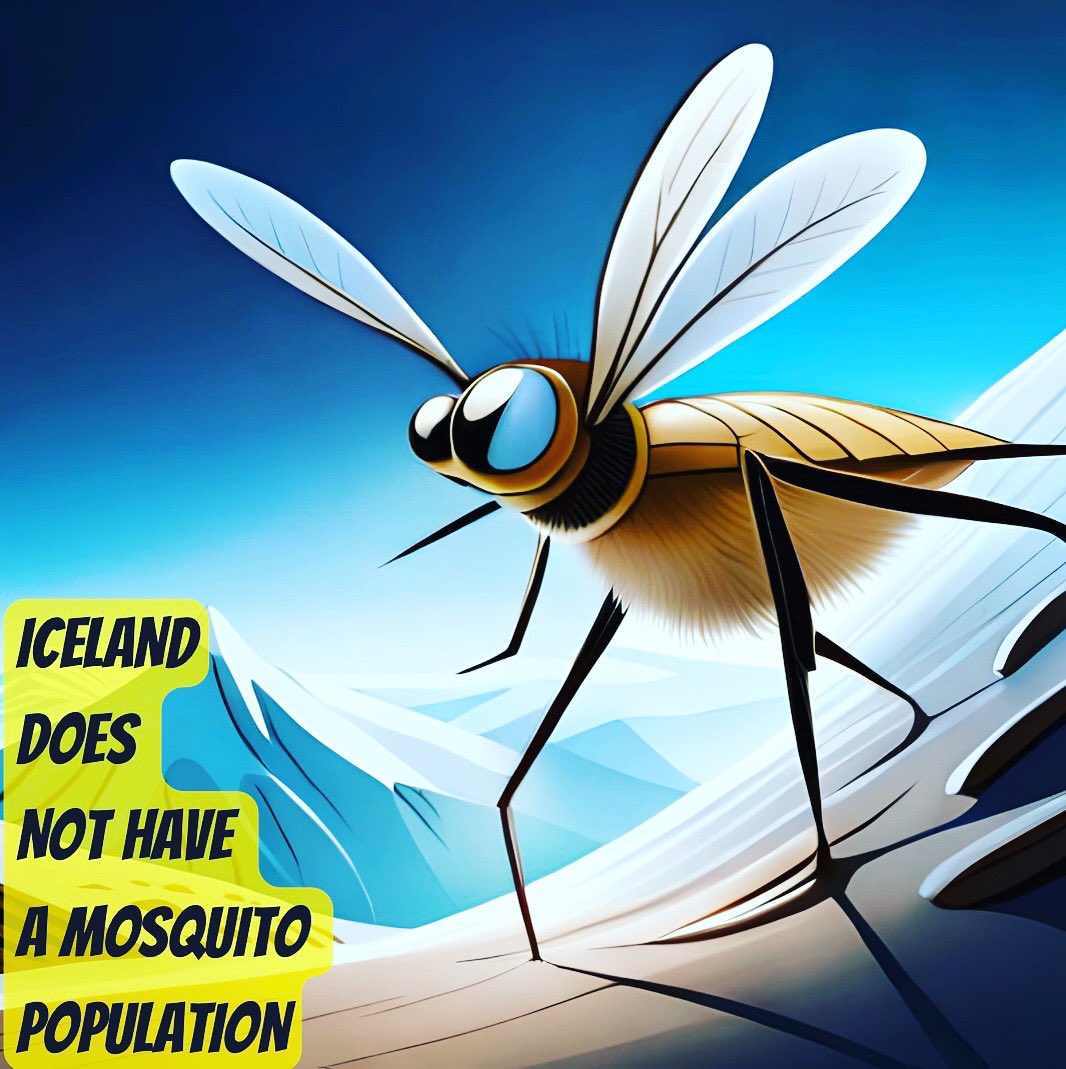 crypticpost's tweet photo. When all the ice melts in #iceland, brace yourself for a 'swarm' of mosquitos taking over the country! 😳🦟 https://t.co/Jv3h0Tupdz
