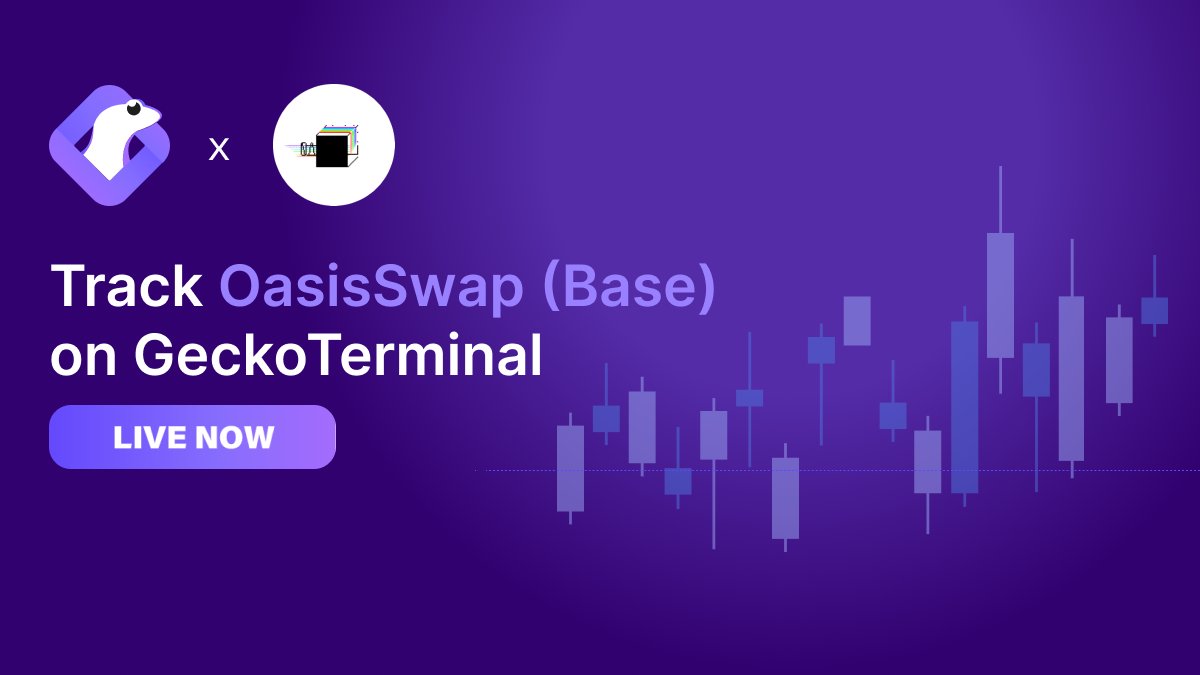 Now tracking OasisSwap on Base Network.

OasisSwap is the official DEX for <a href="/TridentDAO/">Trident Ψ🪼</a>.👇
geckoterminal.com/base/oasisswap…