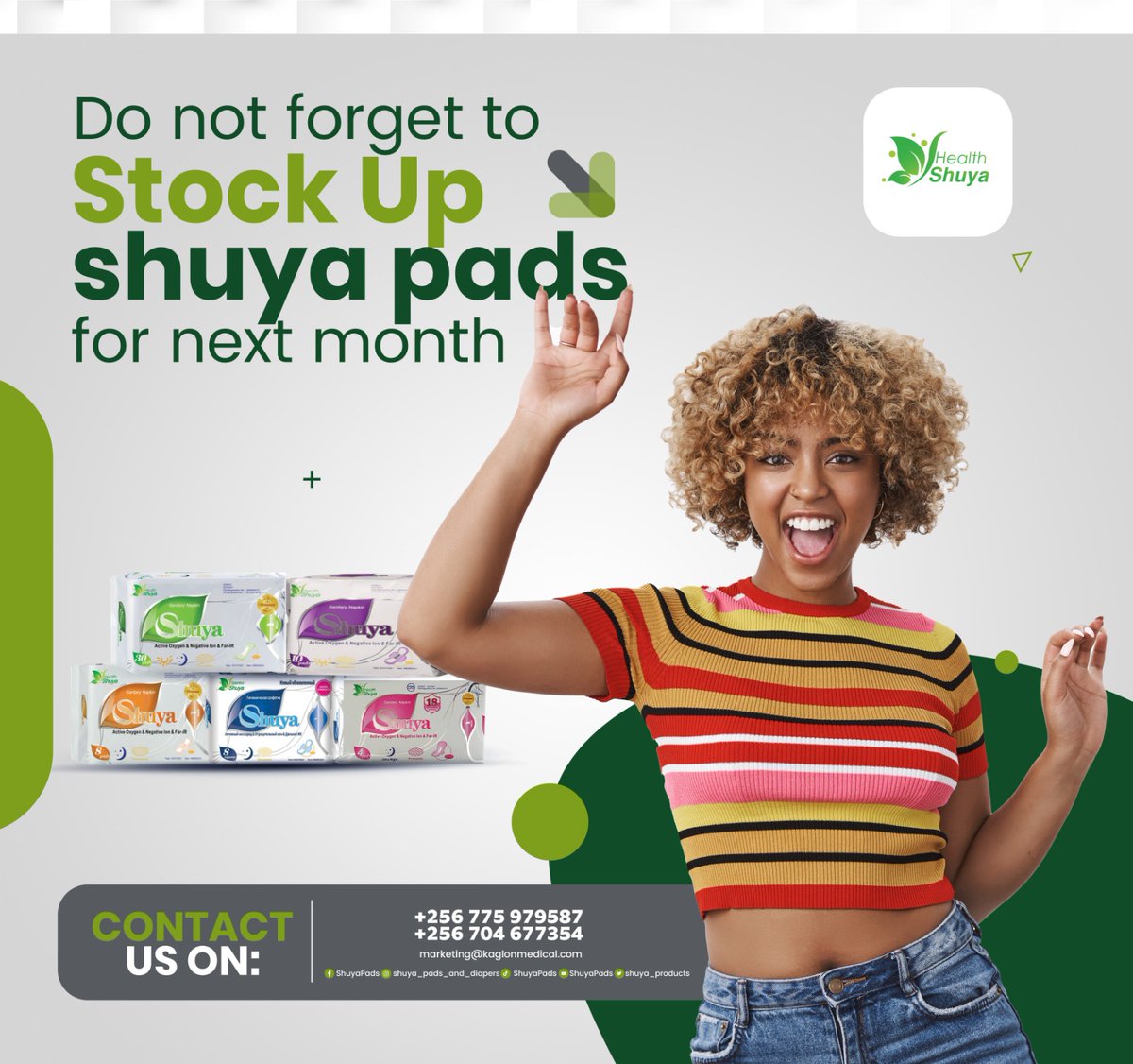shuya_products's tweet image. Be period ready with Shuya pads – your reliable companion for every month. Stock up now! 💃#ShuyaPads #PeriodEssentials