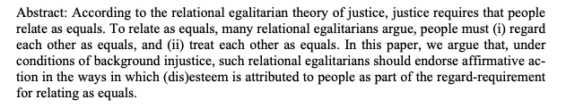 Happy that @lauritz_munch's and my paper, Doxastic Affirmative Action, has been accepted for publication in Ethical Theory and Moral Practice.