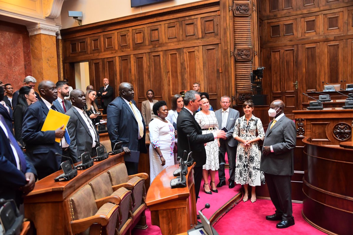 KagutaMuseveni's tweet photo. I met the  President of the National Assembly of the Republic of Serbia, Dr. Vladimir Orlić and his team.

I shared our common history & struggle for freedom and independence. Marshal Tito supported the anti-colonial struggle in Africa and, although a socialist, refused to be part of the Soviet-Sino quarrels of that time. 

We appreciated him so much and when he died, a delegation of the Post-Amin Government, of which I was part, came for the funeral.  
We should continue with this struggle for progress and an even better future for our citizens.

I thank  Dr. Vladimir Orlić for inviting me to the National Assembly.