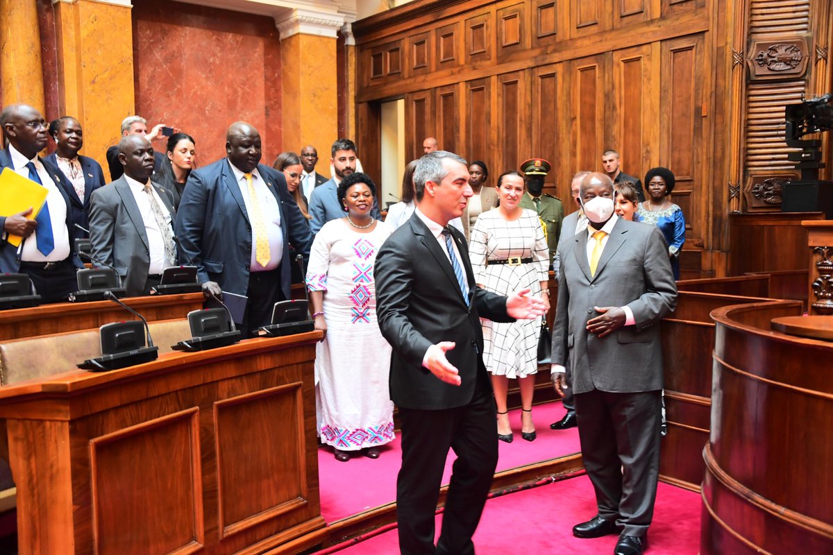KagutaMuseveni's tweet photo. I met the  President of the National Assembly of the Republic of Serbia, Dr. Vladimir Orlić and his team.

I shared our common history & struggle for freedom and independence. Marshal Tito supported the anti-colonial struggle in Africa and, although a socialist, refused to be part of the Soviet-Sino quarrels of that time. 

We appreciated him so much and when he died, a delegation of the Post-Amin Government, of which I was part, came for the funeral.  
We should continue with this struggle for progress and an even better future for our citizens.

I thank  Dr. Vladimir Orlić for inviting me to the National Assembly.