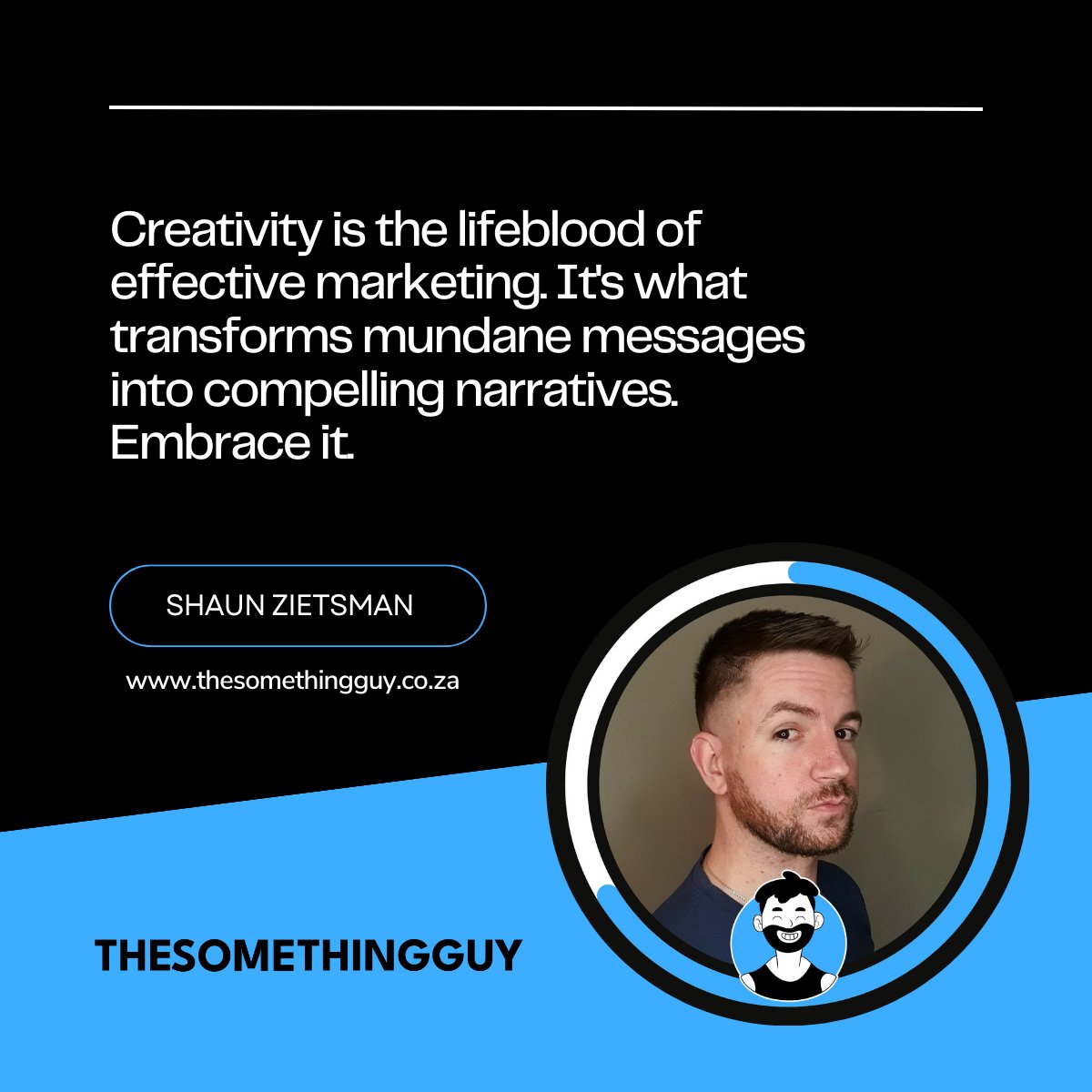 thesomethingguy's tweet photo. Creativity breathes life into marketing strategies. It allows us to turn ordinary messages into compelling narratives that connect with our audience on a deeper level. This is the essence of successful communication. #CreativityInMarketing #TheSomethingGuy https://t.co/UqMtvnWvkK