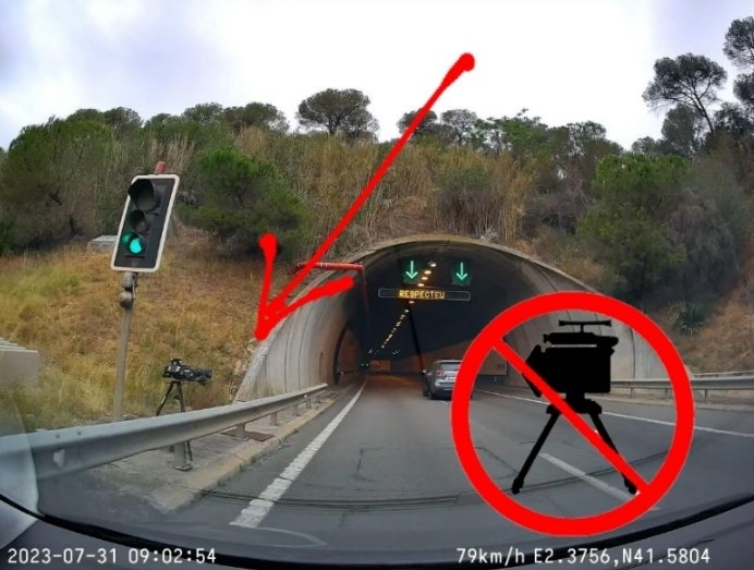 antiradarcatala's tweet photo. Seguim amb el radar mòbil a la C-60 a l'altura del túnel dels Parpers, ara a l'entrada sentit Granollers. https://t.co/laXctZFsQ2