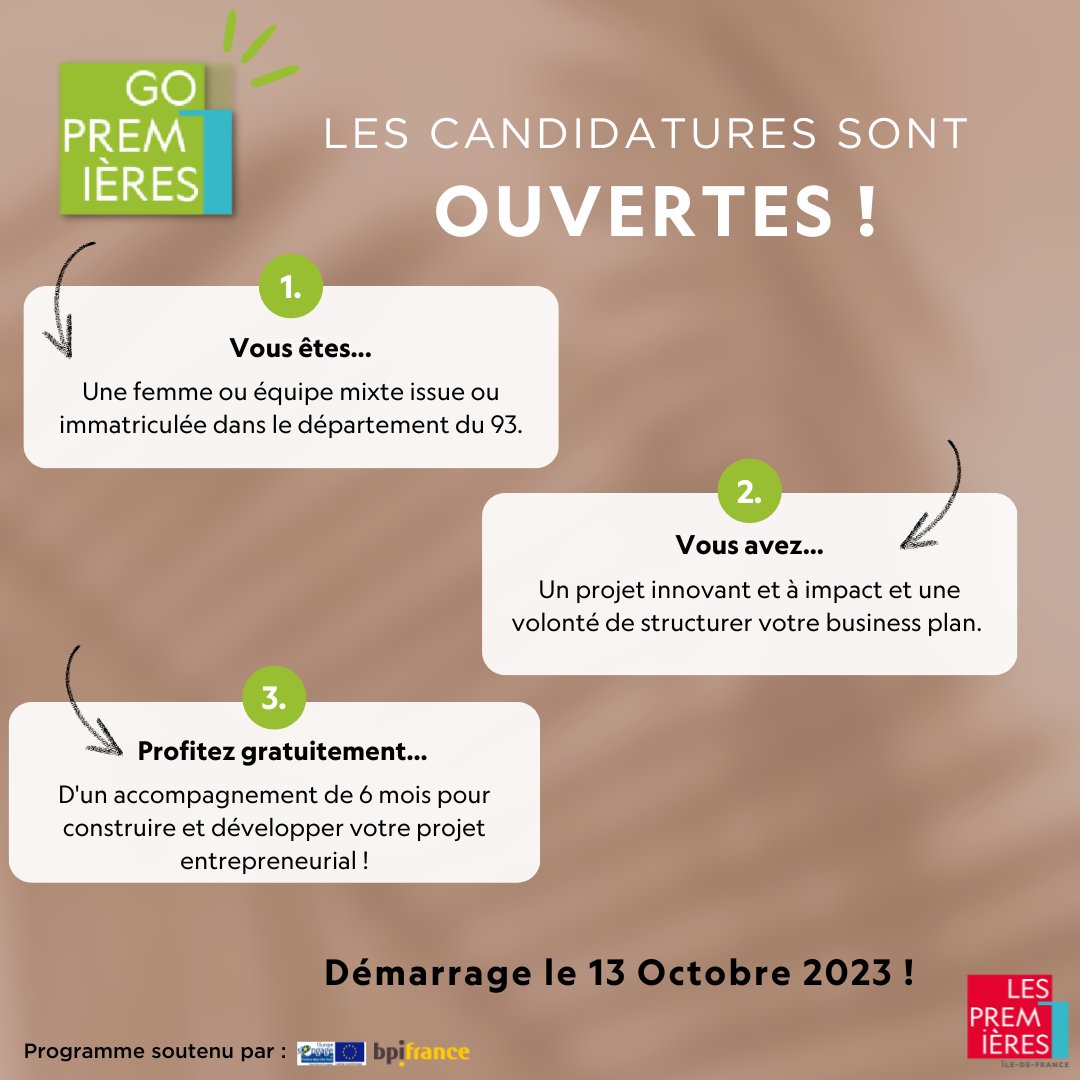 Vous souhaitez créer votre entreprise mais vous manquez d'outils, de réseau ou de procédures pour le faire avancer jusqu'au lancement 🧐 ?

Construisez et développez votre projet entrepreneurial grâce au programme Go !

Infos et candidatures ici 👉lnkd.in/eH3HX9hS

#lpidf