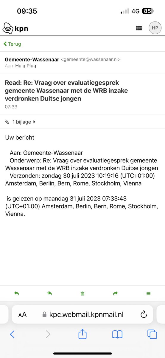 huig_plug's tweet photo. Maandag 31 juli 2023, 7.33 uur.
Leesbevestiging gemeente Wassenaar.
#WRB #KNBRD #KNRM #LeendertDeLange https://t.co/HG6sOhvkaJ