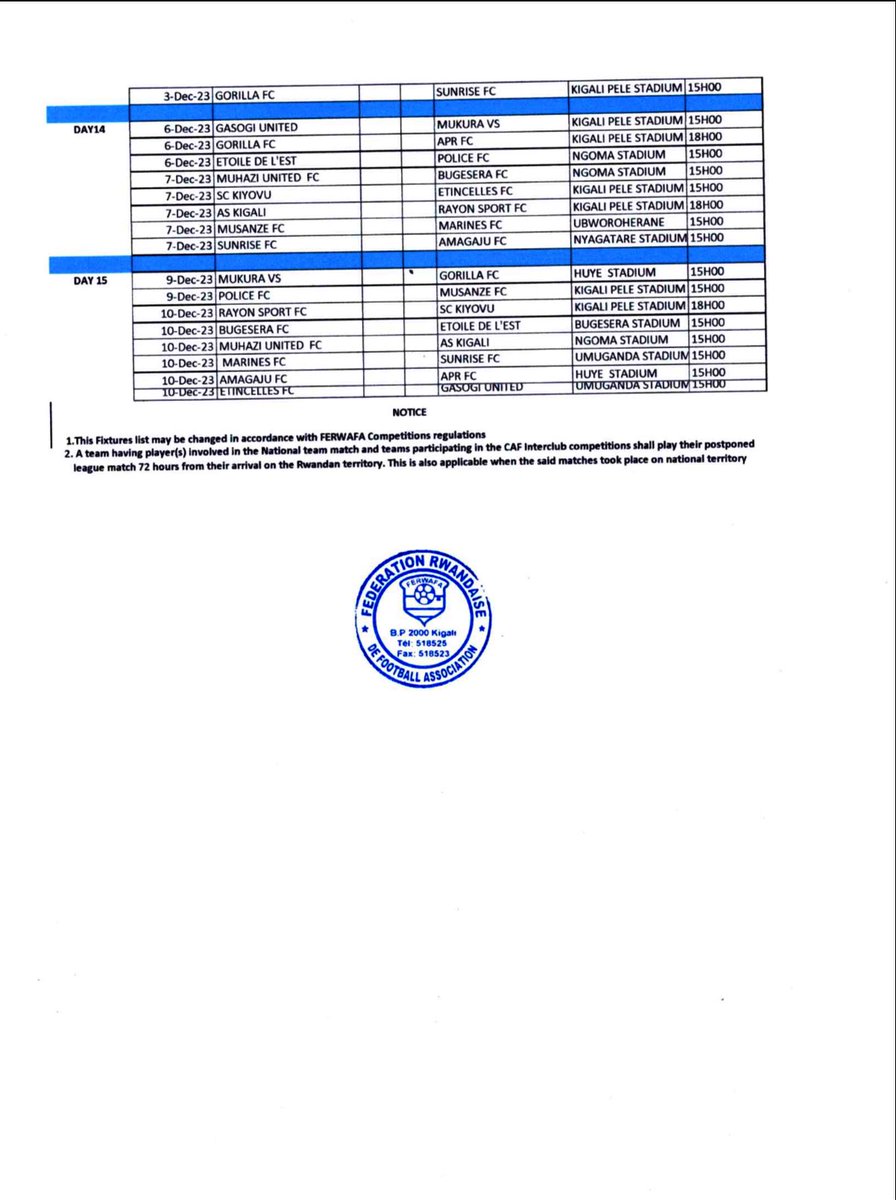 FERWAFA's tweet image. Gahunda y’uko amakipe azahura muri PRIMUS NATIONAL LEAGUE 2023-2024 mu bagabo yasohotse.
Ubu wareba urugendo rw’ikipe ufana muri shampiyona y’icyiciro cya mbere mu bagabo.
#PNL2024