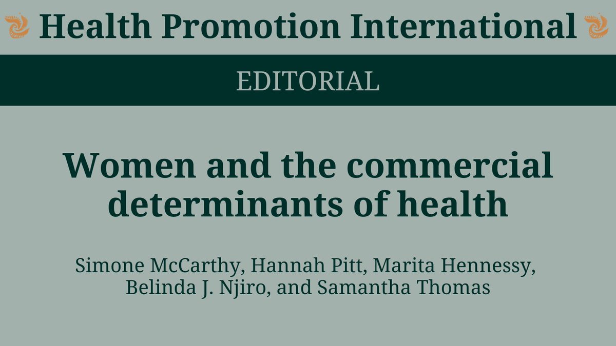 SimoneNicoleM's tweet photo. Great to lead my first editorial on such an important and interesting area! 

This editorial considers the impact the CDoH may have on women in the production and consumption processes and through CSR initiatives. 

Give it a read here:  https://t.co/bmII3WASZb https://t.co/GqCPhd6gjI