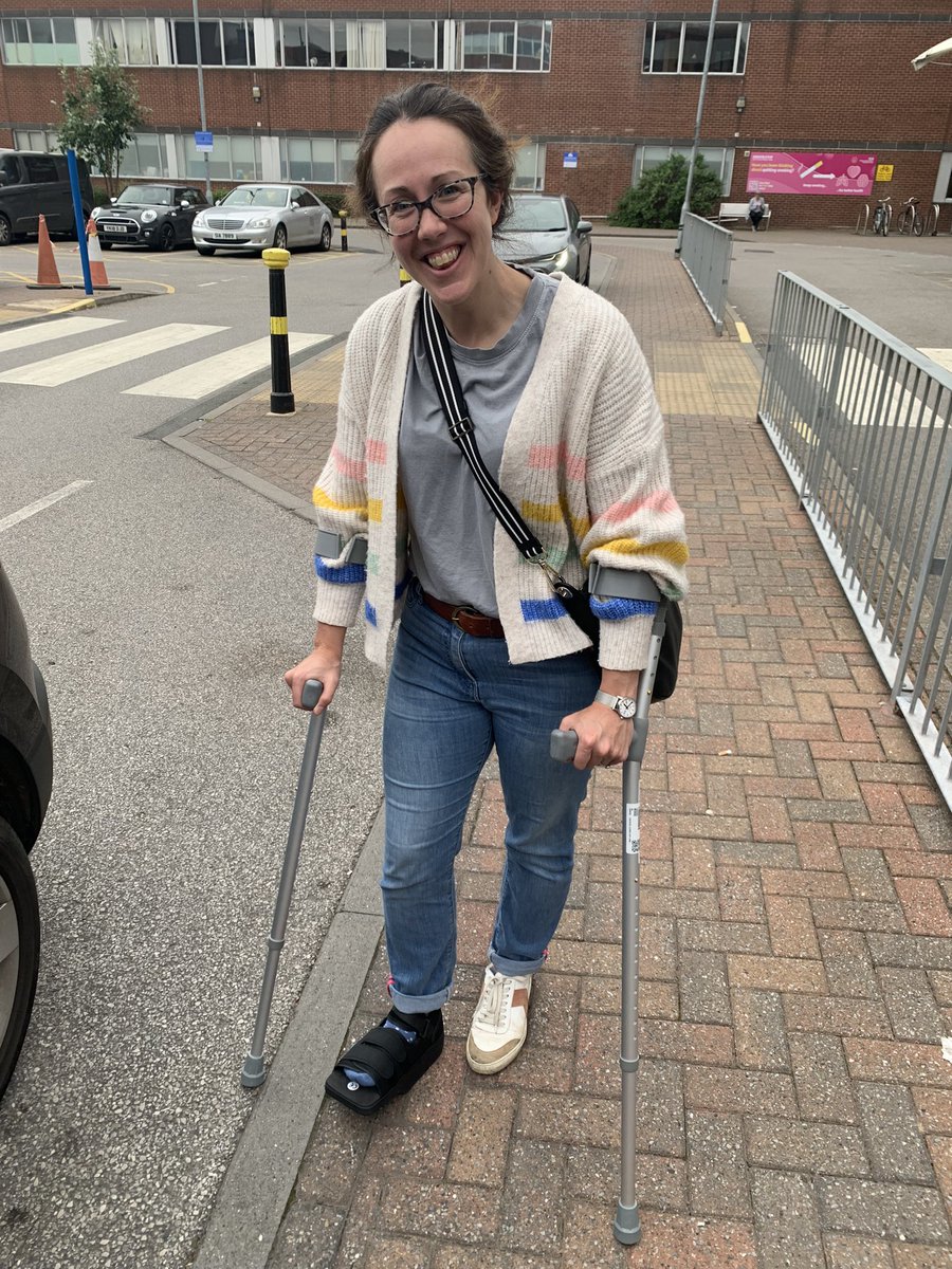 CarterL_J's tweet photo. Feeling grateful for remote working and Teams this week as I havenβt quite got the hang of crutches yet π If you need me, youβll find me propped up on a sofa at home! #sendcake https://t.co/SXnMEcUDNN