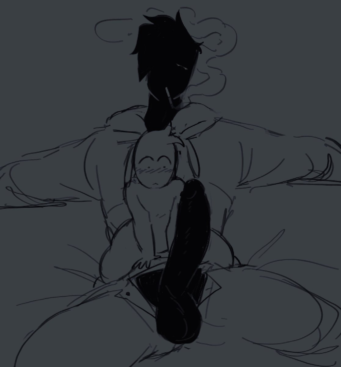 AverrBaverr's tweet photo. Trying to get my ass out of art block by doodling porn of my old ocs 

Meet my tall ass shadow man 🖤 https://t.co/1SE8d5wyAO
