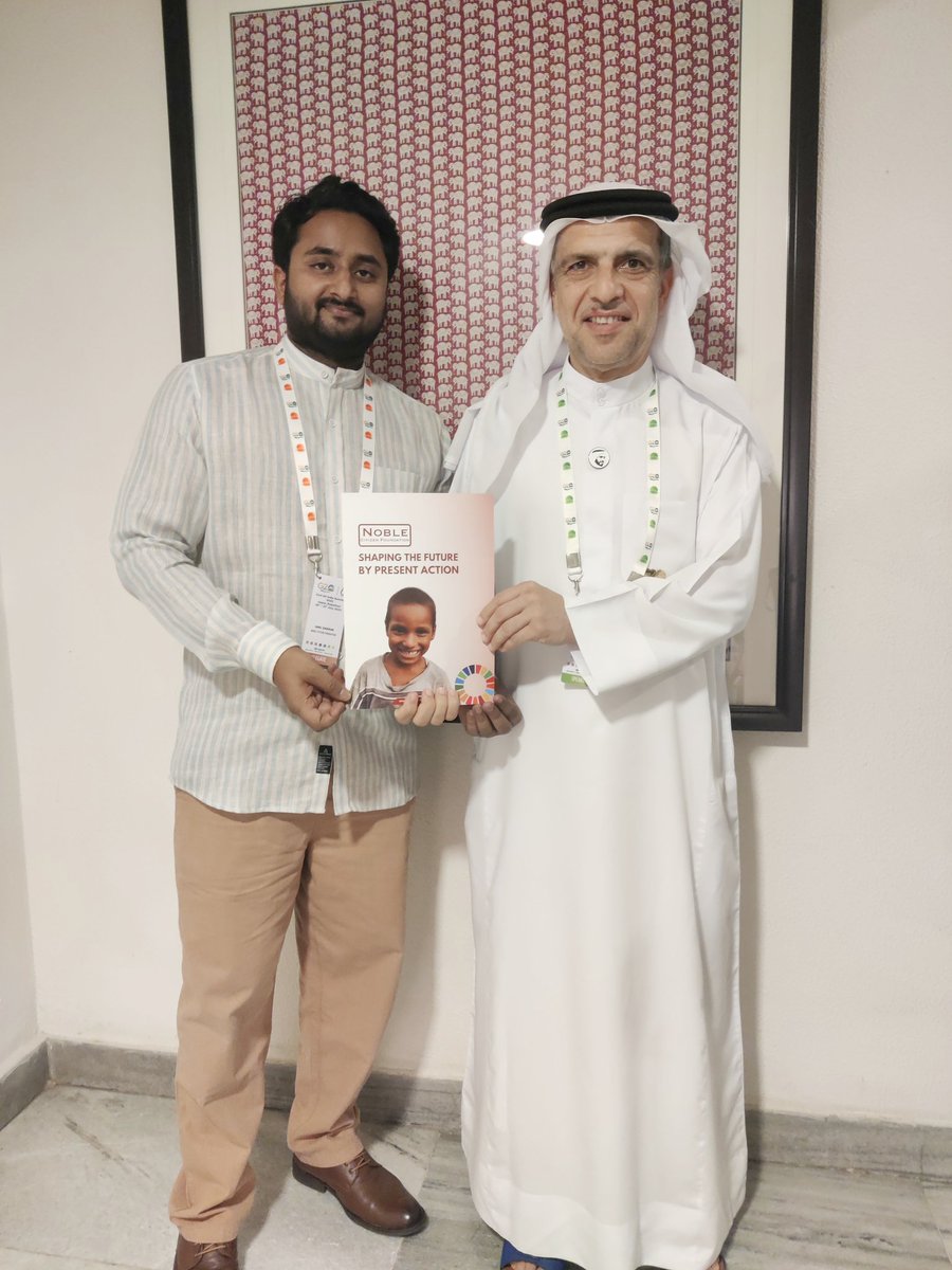Noblecitizenf's tweet photo. Our Director @sahilkaushar delivered the Noble Citizen Foundation report to H.E. Mohamed Haji Al Khoori, General Director, @KBZ_Foundation UAE. We are excited about the future collaboration with their organization to extend our support globally to those in need. #c20summit https://t.co/ObxY5C8VZo