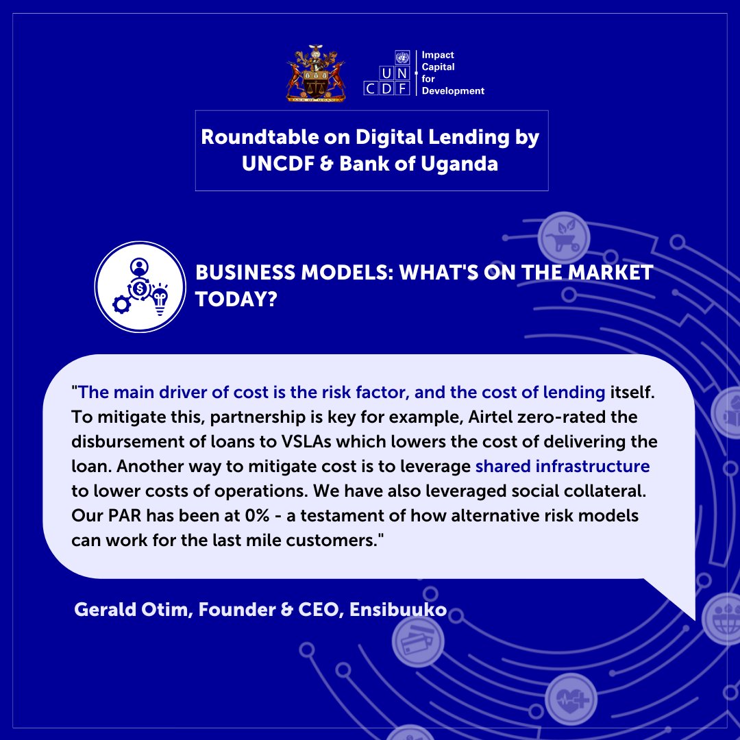 We recently hosted a roundtable alongside @UNCDFdigital on the state of digital credit in Uganda. The engagement left stakeholders with insights around current business models, consumer protection &amp; more. 

Read more here: bit.ly/3qeNmmR

#FinancialInclusion