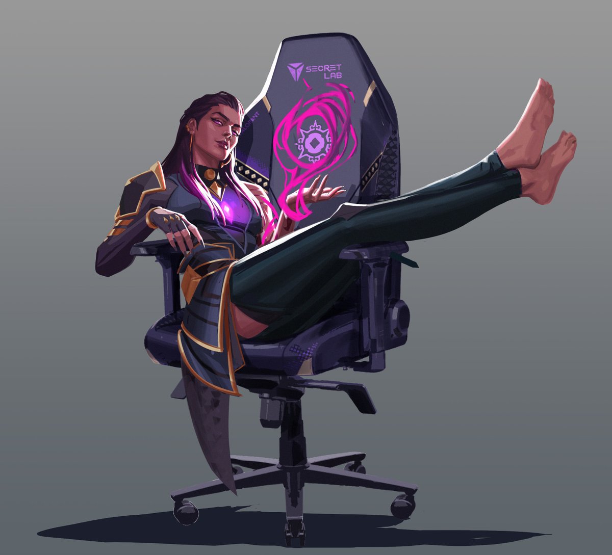 Orphelineee's tweet photo. I finally menaged to finish my Fan art for the
@secretlabchairs @VALORANT contest with @Luzdanaee   !  

#SecretlabVALORANTFanArt    #VALORANT       
I really need to upgrade my workstation, so..fingers crossed!🤞 

I'm reposting this because i deleted the first tweet for error🥲 https://t.co/SgwMCpOTMy
