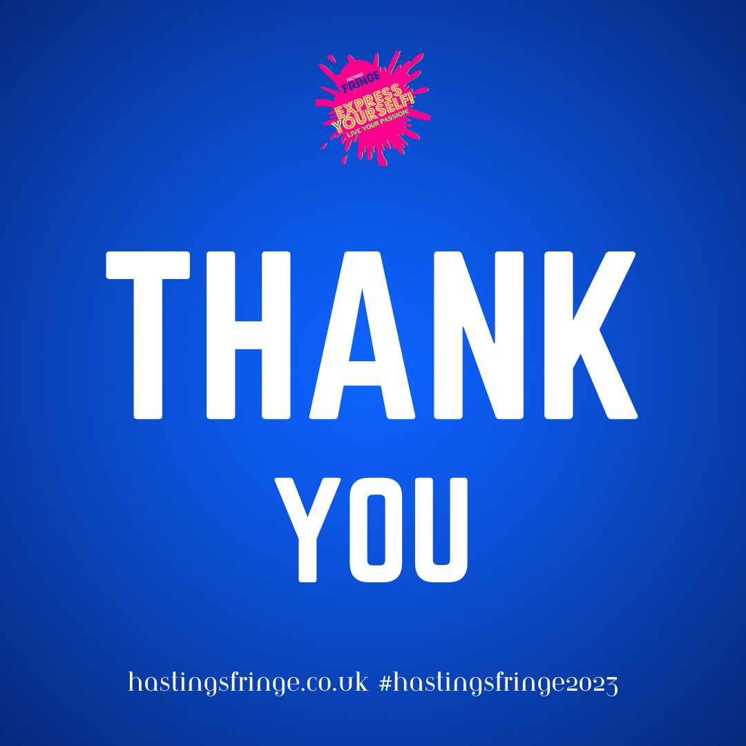 That's it for #HastingsFringe2023! Thank you to all the creatives, technicians, promoters, performers, helpers, directors, the sharers &amp; likers, <a href="/stablestheatre/">The Stables Theatre</a> and all those who came to the amazing shows.

Keep an eye on hastingsfringe.co.uk for details on next year's fringe!