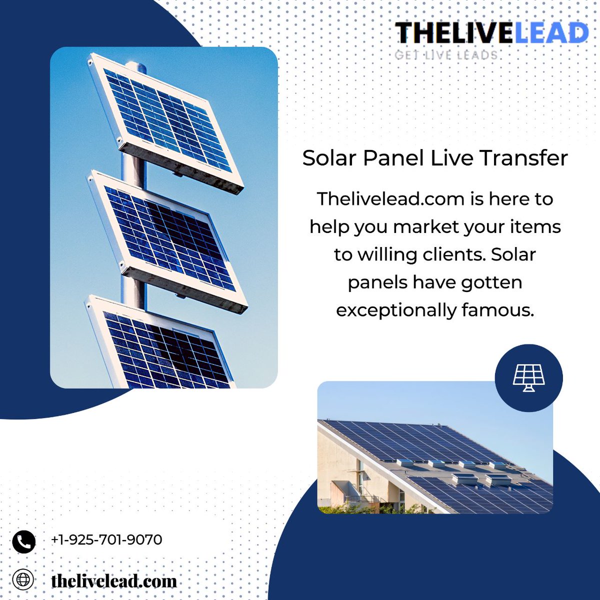 theliveleadcom's tweet photo. Unleash the power of the sun with our Solar Panel Live Transfers! 📷📷 Take the first step towards energy independence and a sustainable future. 📷📷 #SolarPanelLiveTransfers #HarnessTheSun #CleanEnergyRevolution"Visit- https://t.co/EAb5Gb2RY3
 call us .+1-925-701-9070 https://t.co/f7TXas2aDV