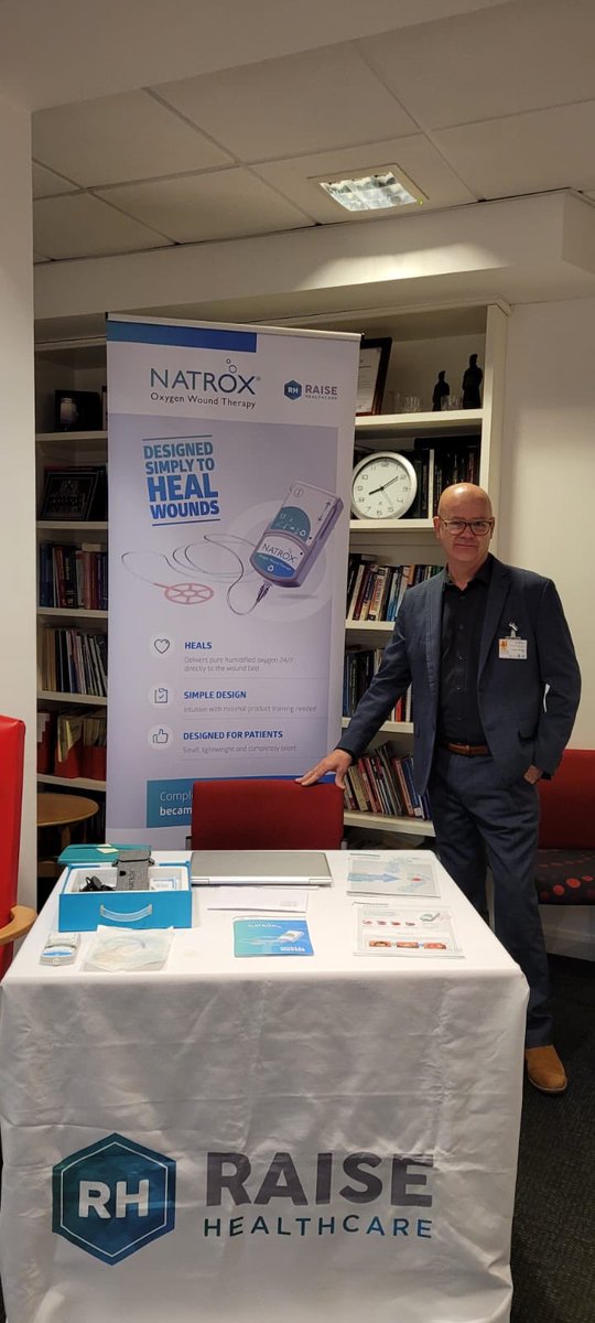 Our maestro Mark is supporting the TVN Study Day @WWIC_Wales today. Great opportunity to discuss how Natrox can help heal chronic and persistent non-healing DFUs, VLUs and more. 

#natrox #dfu #diabeticfoot #letshealthatwound #wounds #tissueviability #tvn