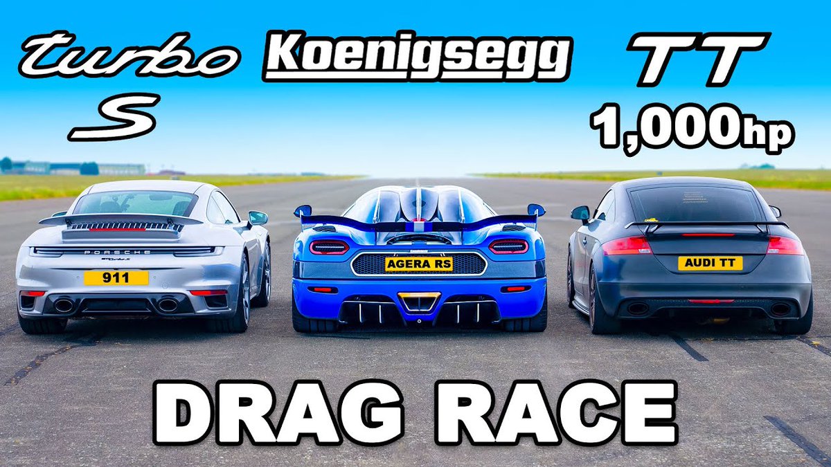 PCardotClub's tweet photo. Koenigsegg Agera RST Drag Races Porsche 911 Turbo S, All Bets Are Off #AutoEvolution https://t.co/RWtesgh30d https://t.co/NSTwFyoXbZ
