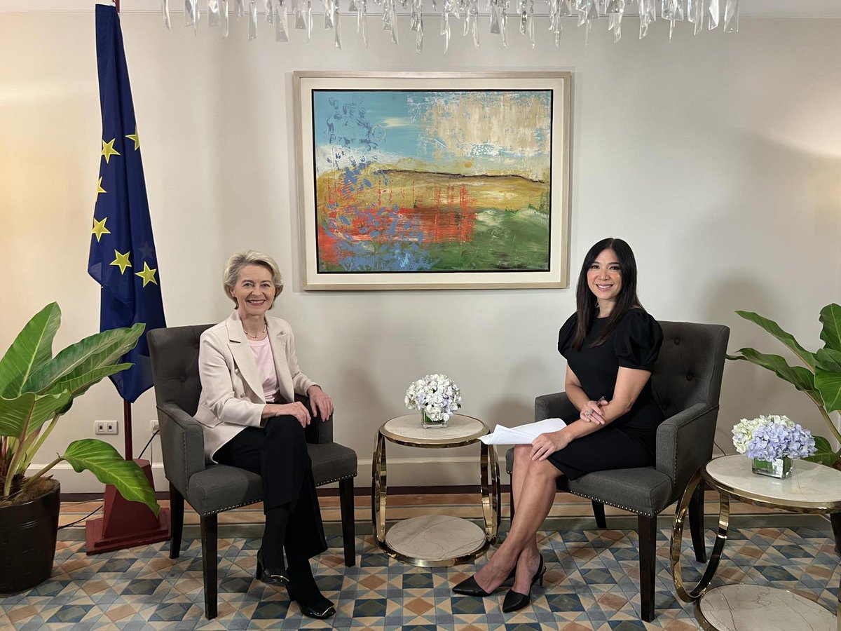 newswatchplusph's tweet photo. EXCLUSIVE: European Commission President Ursula von der Leyen @vonderleyen speaks with CNN Philippines senior anchor Pinky Webb @iampinkywebb on the future of PH-EU relations.
Catch the full interview tomorrow on #TheSource at 9 a.m. | @TristanNodalo https://t.co/IS1rEjtKaX