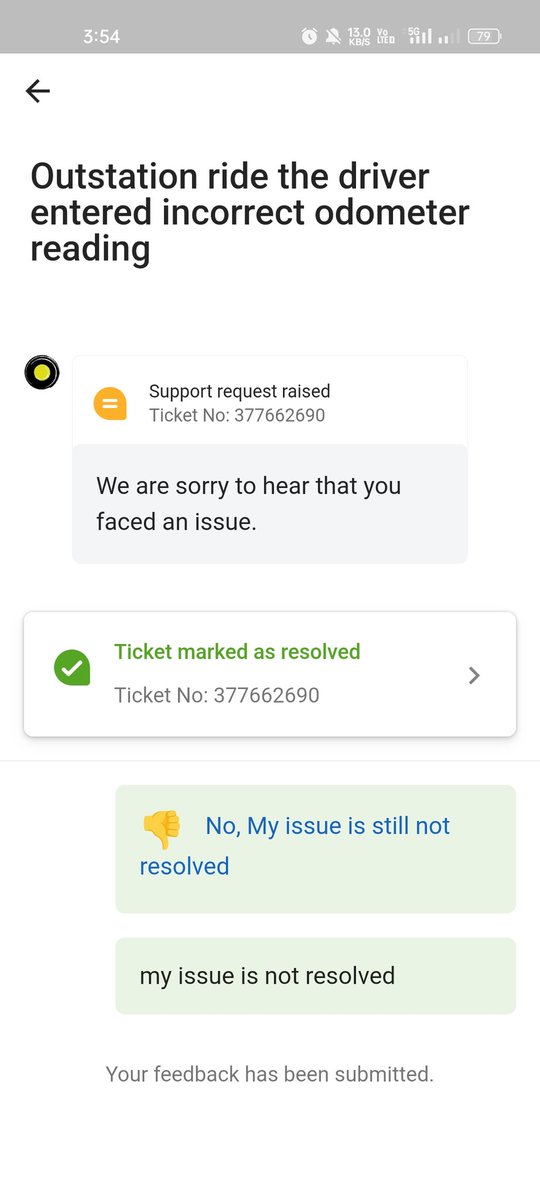 AshishPatraHR's tweet photo. Explain how I have been charged an extra 400, actual distance is 75km but bill came for 99 km.
Driver asked us extra 200 rupees for up and down toll charges.
I had raised a ticket which is marked as solved (without even solving).
@Olacabs @ola_supports https://t.co/eiNrFHk0vl