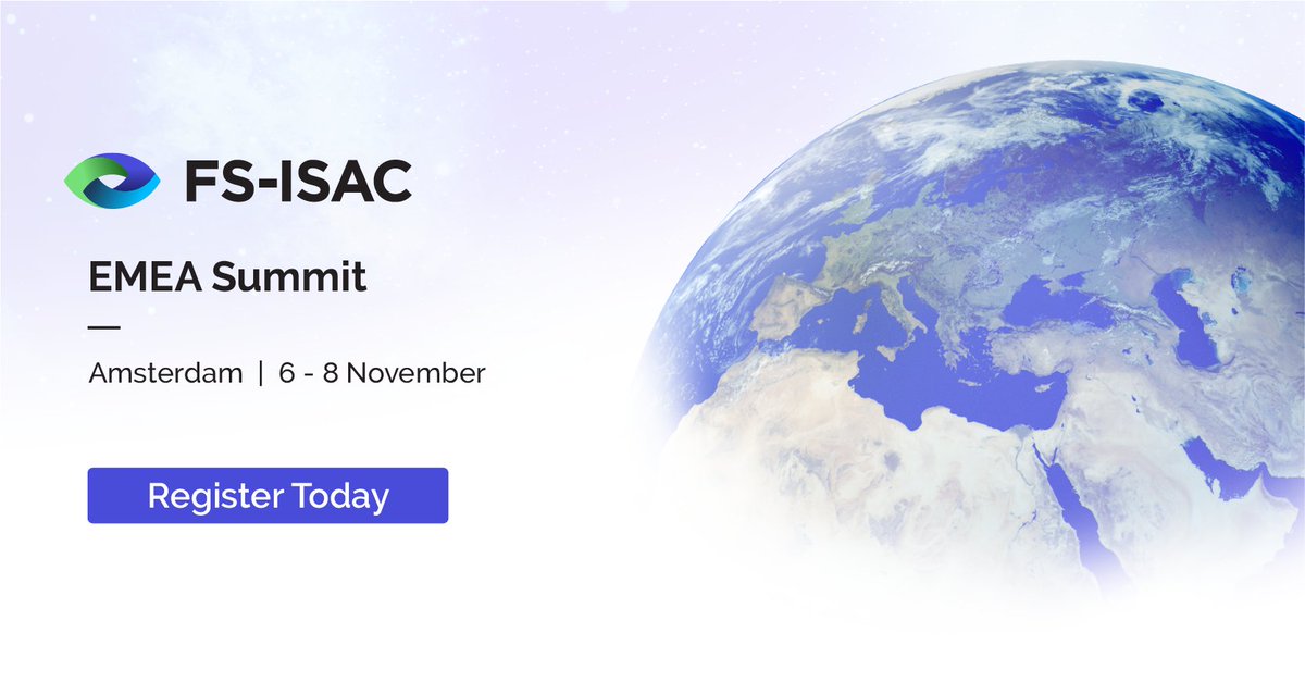 FSISAC's tweet photo. Our EMEA Summit will feature sessions aimed to help fincyber pros on a range of topics, including "Incremental Controls in DevSecOps" and "Belonging and Community: Build and Keep a Diverse Workforce". See the full agenda and register today: https://t.co/RVPLvTbxvx #FSISACSummit https://t.co/dZ8yRzFnGm