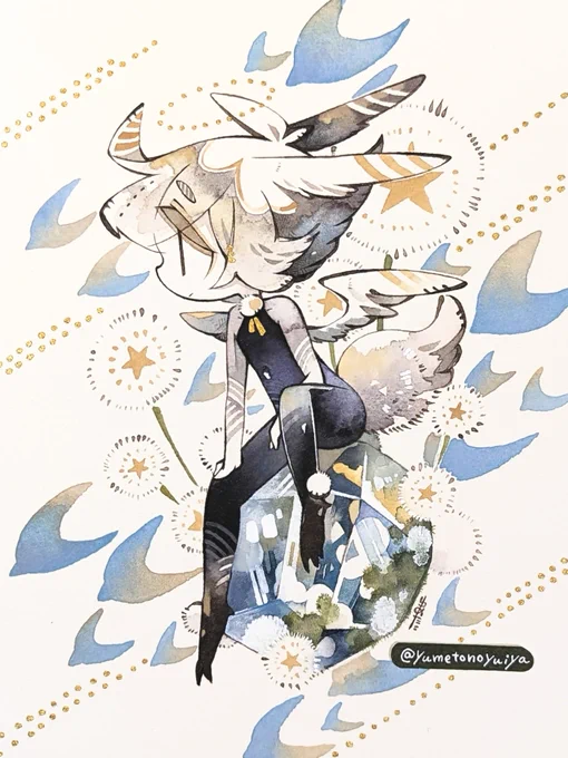 #今月描いたイラストを晒そう いろんな水彩紙お試し期間でした