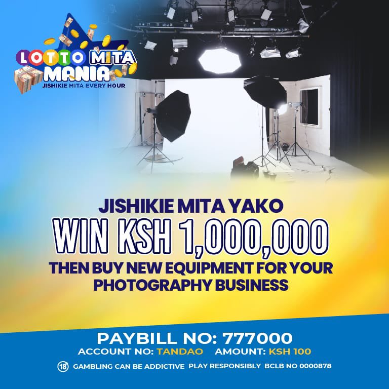 Leo ni Mita moja inapeanwa katika draw ya leo ili uanzishe biz unayotamani.

Shiriki na 100 bob saa hii ili ushinde Ksh. 1000,000/- katika draw yetu ya 8:45p.m leo jioni!

Mpesa Ksh. 100 kwa Paybill “777000” Account “TANDAO”

#NyakuaMitaNaLotto
#LottoNaTandao
#SabaSabaMillions