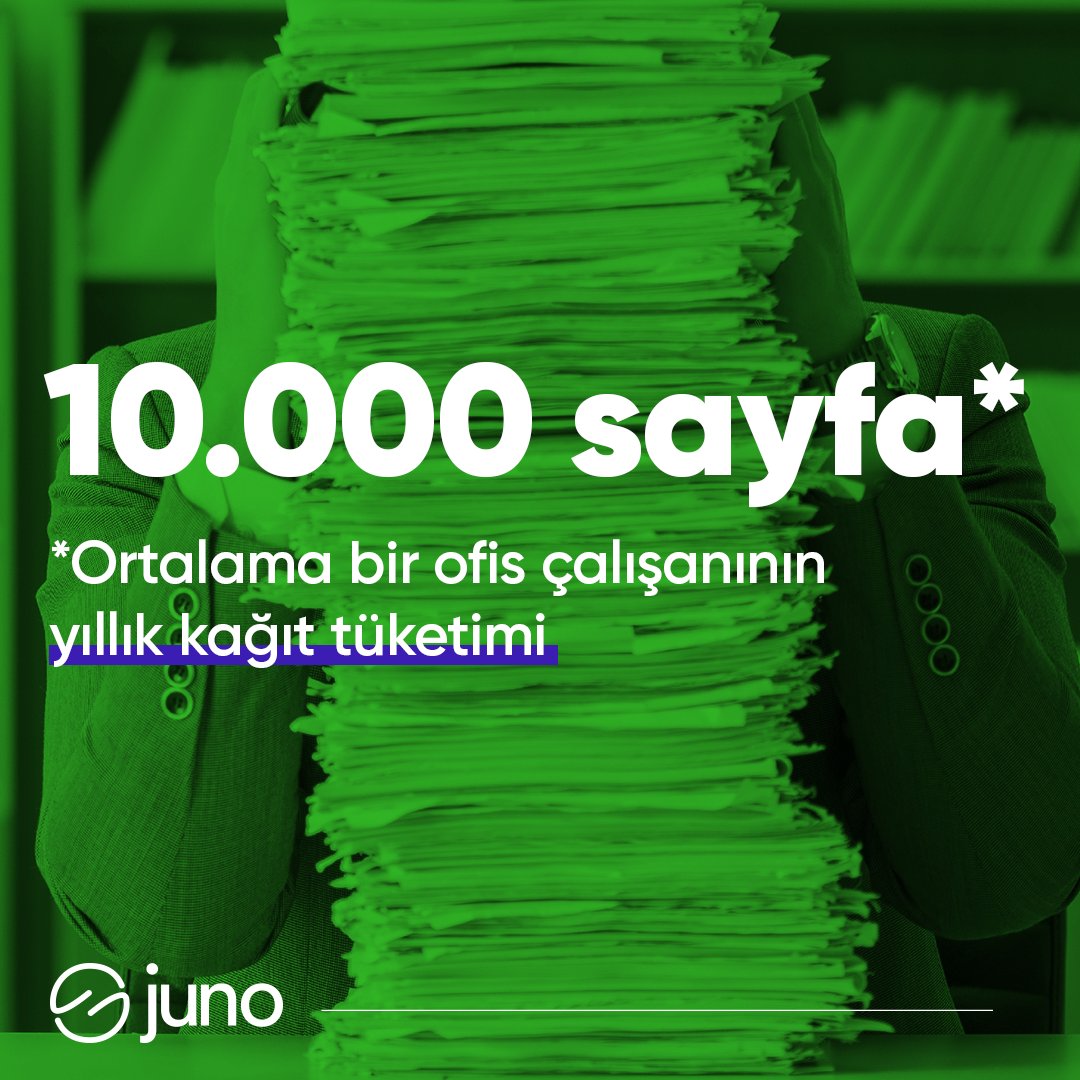 İstatistikler, artan dijitalleşmeye rağmen kağıt kullanımının azımsanmayacak bir düzeyde devam ettiğini gösteriyor 😳

Juno, ofislerinizdeki kağıt kullanımını azaltmanıza, böylece hem maliyet tasarrufu sağlayıp hem de sürdürülebilirliğe katkıda bulunmanıza yardımcı olur 🌱